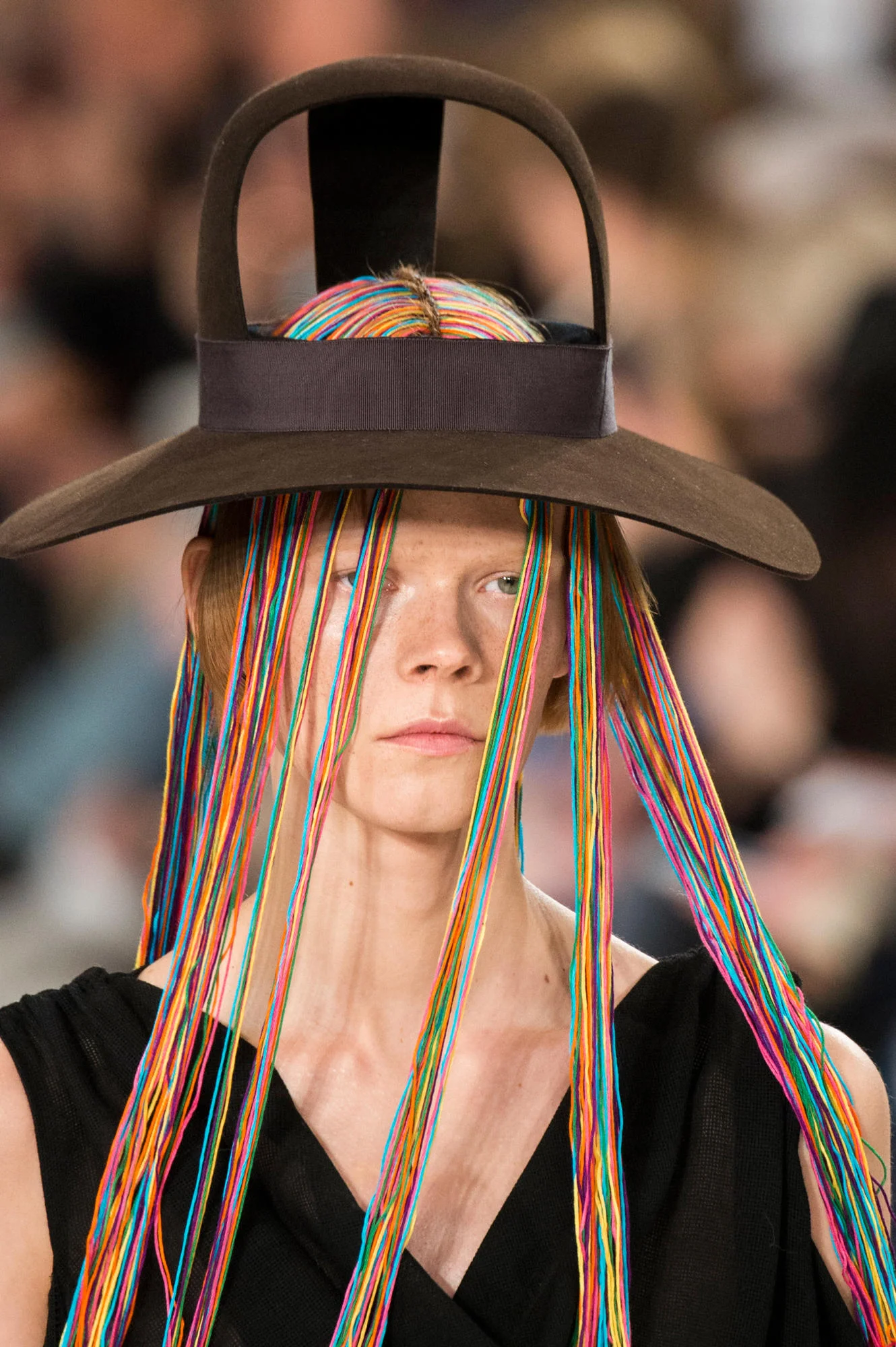 MAISON MARGIELA'S FALL RUNWAY FEATURED FEATHERS AS MAKEUP AND